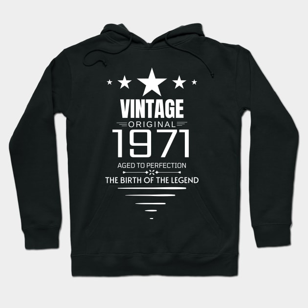 Vintage 1971 - Birthday Gift Hoodie by Fluen